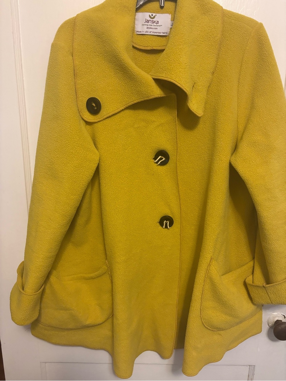 Janska Women's Mustard Yellow Pea Coat